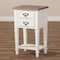 Baxton Studio Dauphine Oak and White Wash Distressed Finish Wood Nightstand 137-7577 - alternate 4